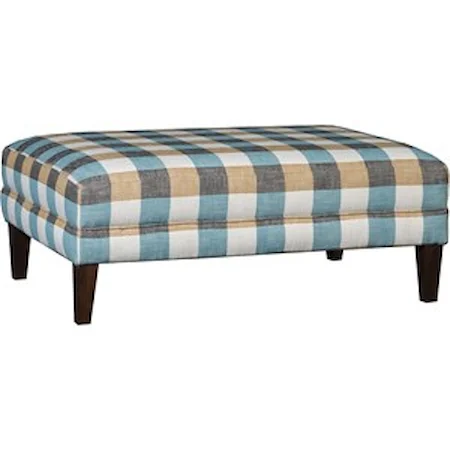 Transitional Table Ottoman with Tapered Wood Legs